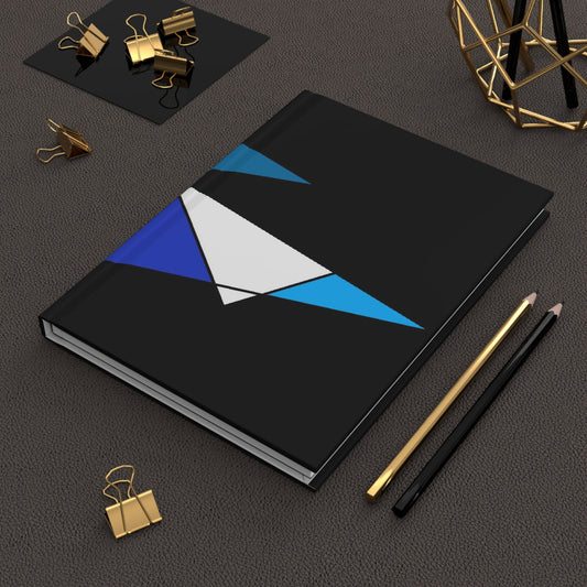 Black and Blue Contemporary Hardcover Journal Matte