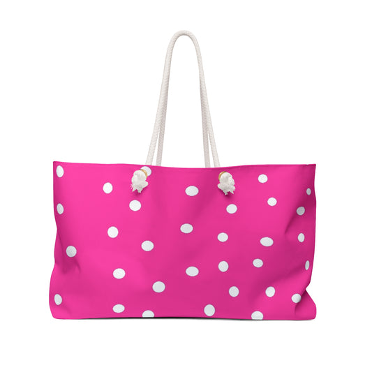 A Weekender Bag w/Pink and White Dots