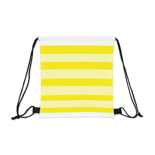 Yellow Striped Outdoor Drawstring Bag