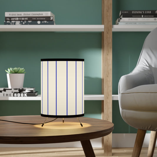 Tripod Lamp with Striped Printed Shade, US\CA plug