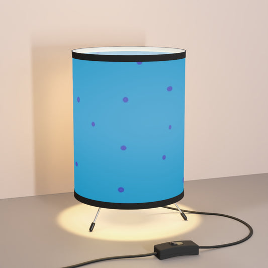 Blue Tripod Lamp with Printed Shade, US\CA plug