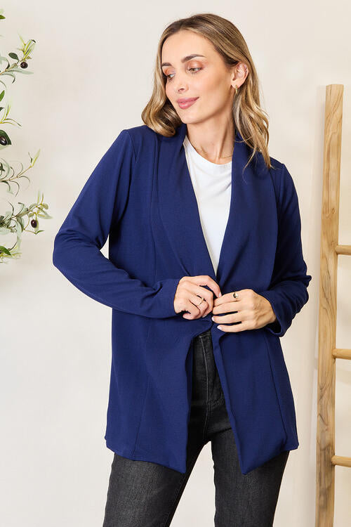 Heimish Full Size Statement Neck Open Front Blazer (very long sleeves) - Small to 3XL